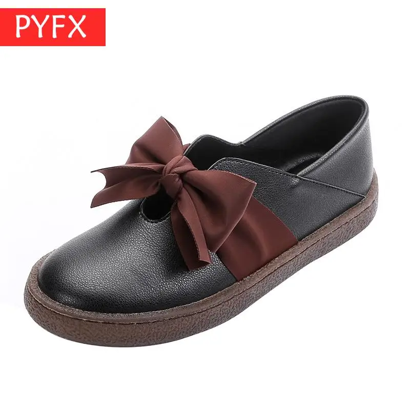 Новые летние лоферы в Корейском стиле с бабочкой большие размеры 34-41 женская