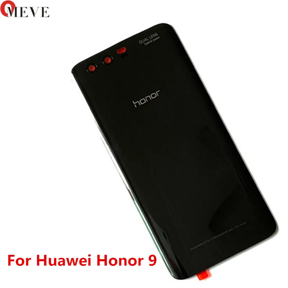 Для huawei Honor 9 Задняя стеклянная крышка батареи Задняя Дверь Корпус чехол панель для huawei Honor 9 lite стеклянная крышка Замена - Цвет: honor 9 black