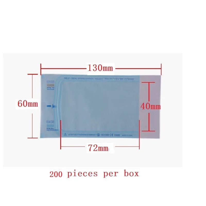 130 60 MM 200PCS 200 шт самозапечатывающаяся стерилизационная сумка для инструментов для ногтей, медицинская бумага, одноразовые стоматологические инструменты для татуировки, сумка для хранения - Цвет: 130 60 MM 200PCS