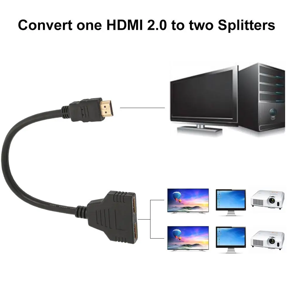 Аудио линия передачи данных 4 K HDMI 2 0 кабельный разделитель адаптер 1 в выхода