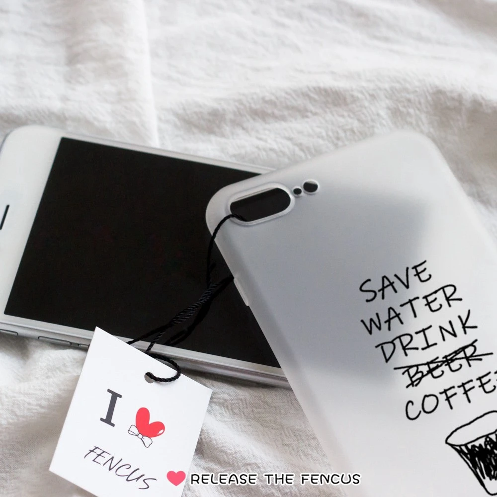 FENCUS for Vivo V9 Y71 Y81 V11 V11i Pro Y91 Y95 Y91i Y85 Y81i Back Cover Couple Fashion Phone cases Coffee Letter Soft Coque |