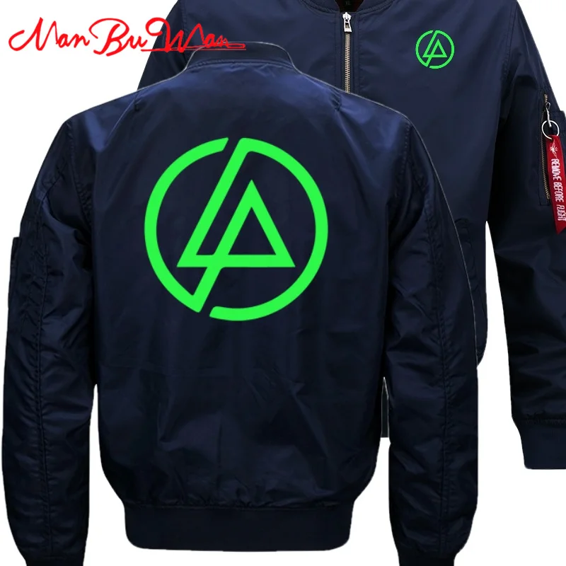 Унисекс Linkin Park световой бомбер летная куртка Куртка зимние утепленные на молнии