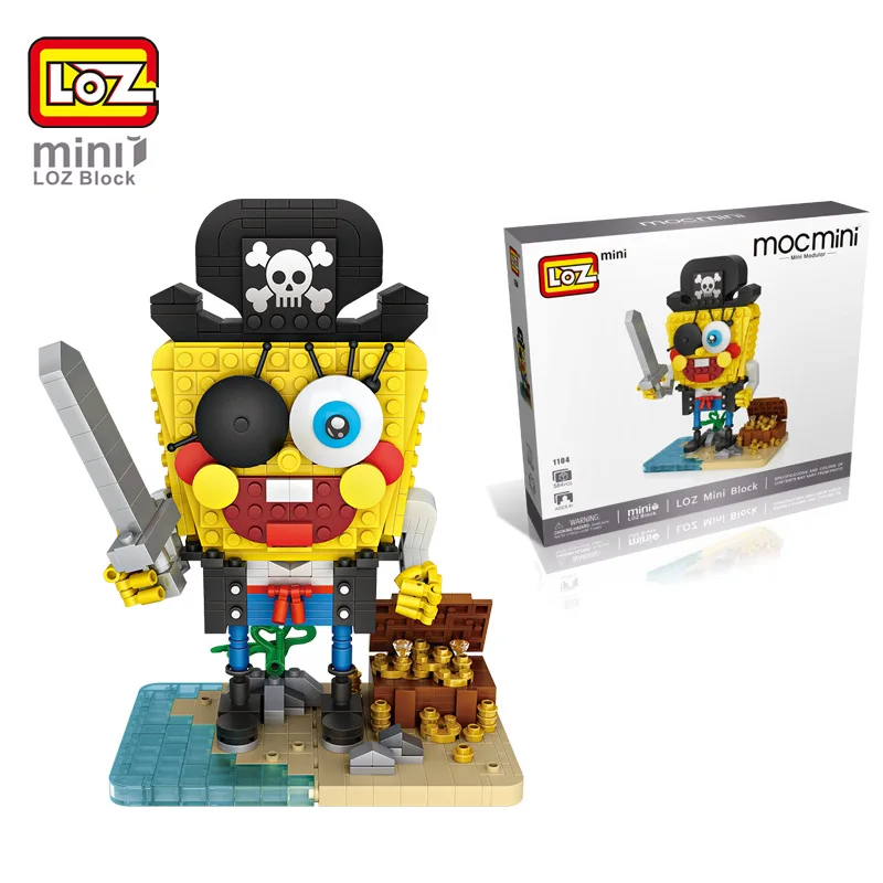 LOZ Губка Боб здания конструктор Сделай Сам Кирпичи фигурки игрушки Дети
