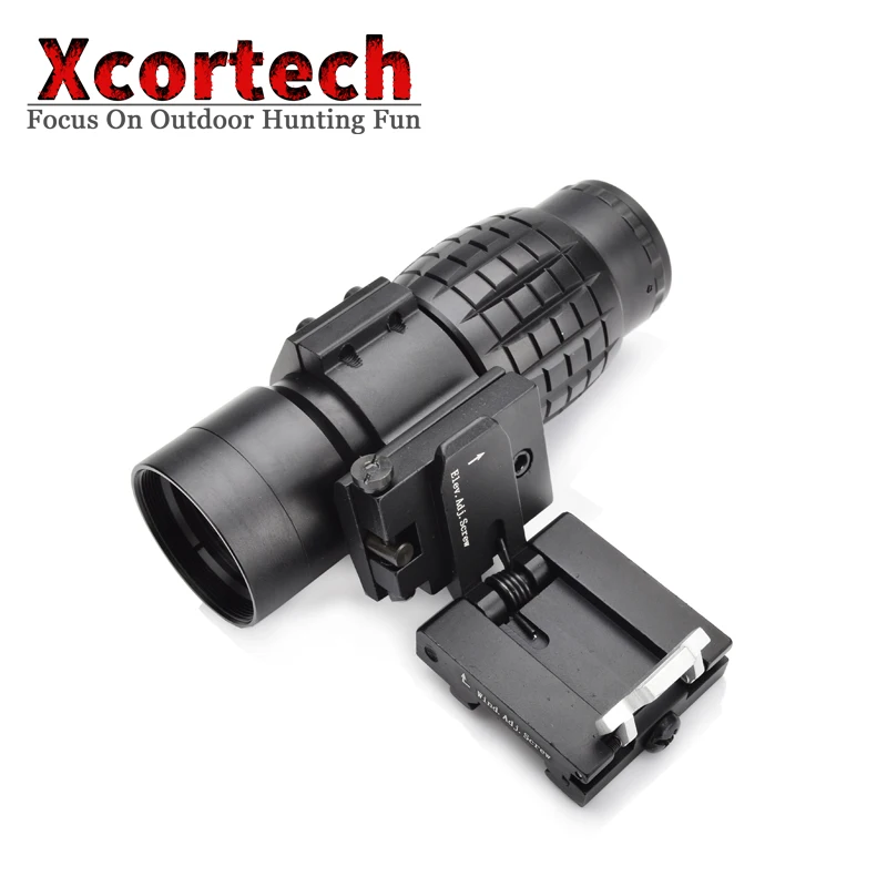 Тактический 3X Лупа Оптический прицел оптический Подходит Aimpoint Sight с откидной
