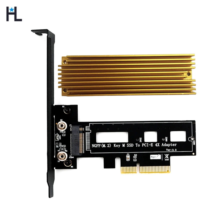 M.2 NGFF SSD to PCI Express 3.0 x4 riser Card with radiator | Компьютеры и офис