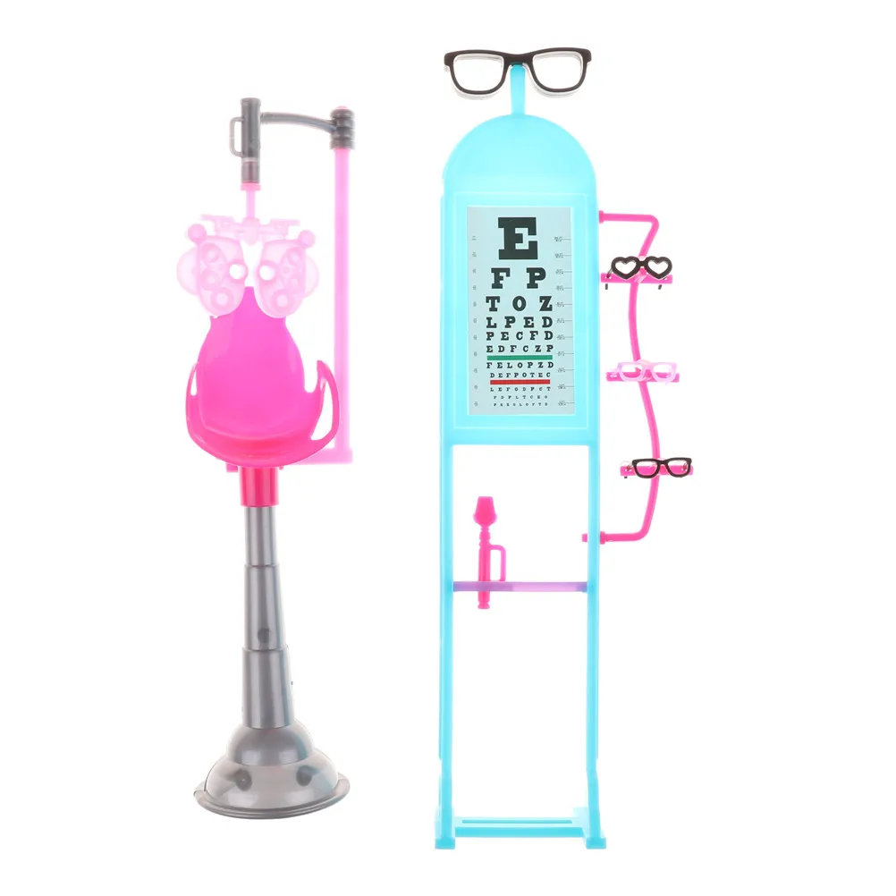 

1 Set Pretend Play Toys Cute Exquisite Vision Table With Glasses Equipment for Doll House Dolls Furniture Accessories