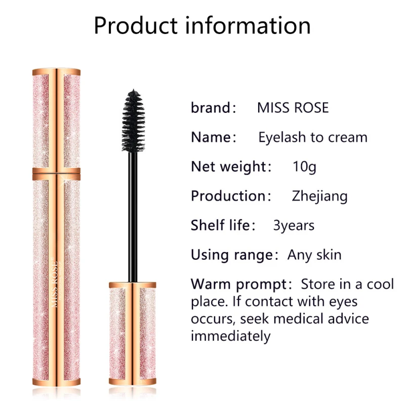 MISS ROSE тушь для ресниц из шелкового волокна Водостойкая тушь для ресниц Rimel тушь для наращивания ресниц Черная Толстая Удлиняющая косметика для ресниц TSLM1