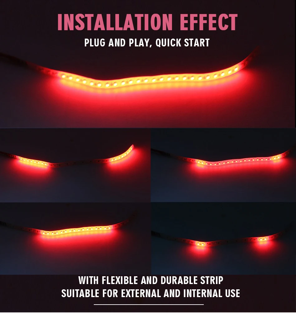 CARLitek DIY Led DRL Автомобильная стробоскоп вспышка украшения полосы 3528 32 светодиодов 30 см рыцарь всадник красный мигающий водонепроницаемый гибкие полосы