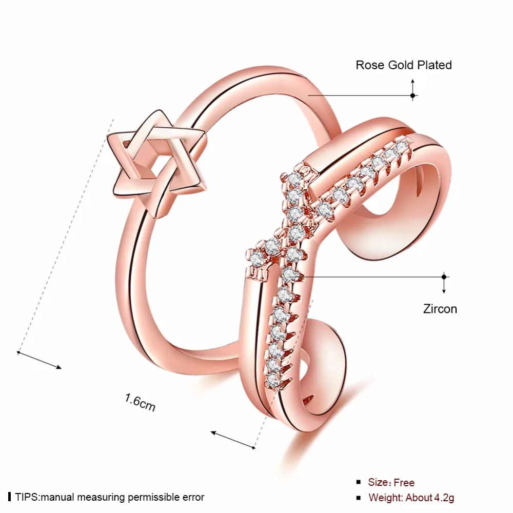 Для женщин элегантный кольцо ювелирный бренд инкрустированные циркон покрытие