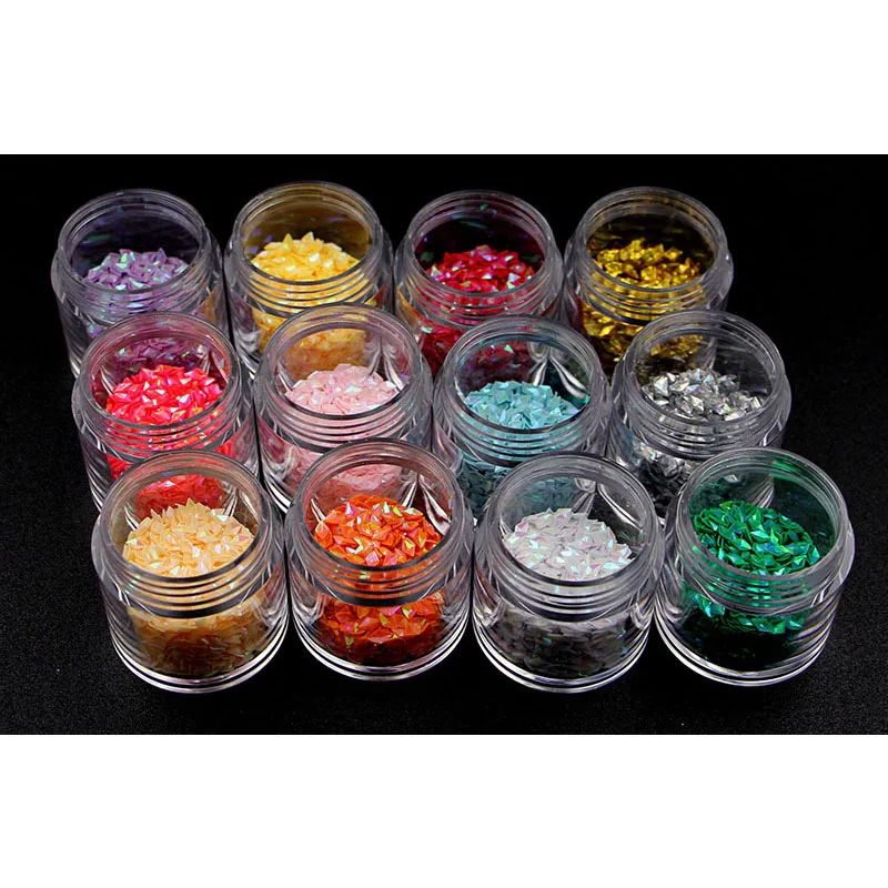 Набор трехмерных украшение для ногтей со стразами 12 цветов 10 г | Дом и сад