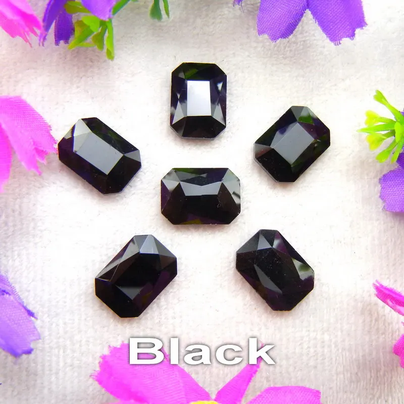 A2 Black Стеклянный кристалл 4*6 мм 6*8 мм 8*10 мм 10*14 мм 13*18 мм 18*25 мм 18*27 мм цвета прямоугольной формы клей на кристаллы бусины со стразами сделай сам - Цвет: A2 Black