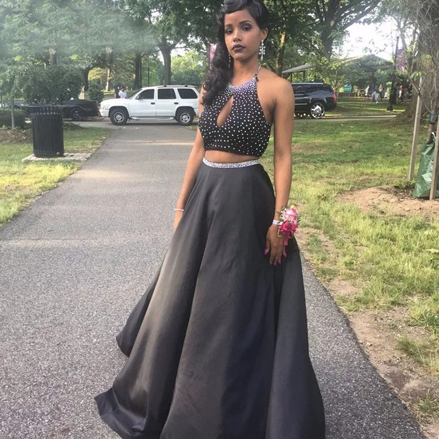 Сексуальные Африканские Две Пьесы Холтер Вечерние Платья Выпускного Вечера 2017