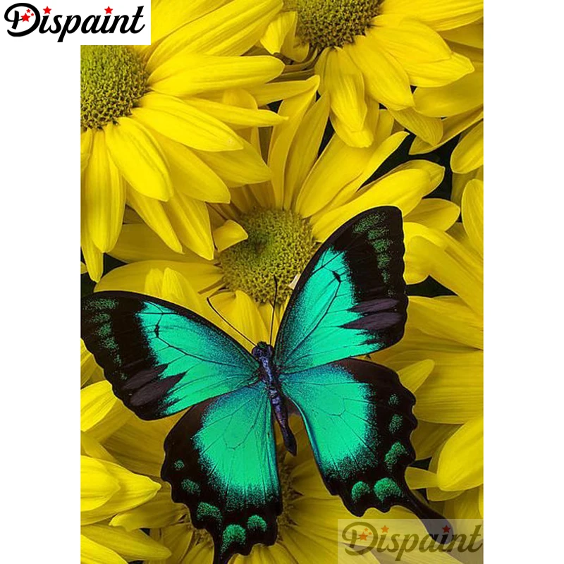 

Dispaint Full Square/Round Drill 5D DIY Diamond Painting "Flower butterfly" Embroidery Cross Stitch 3D Home Decor A10528