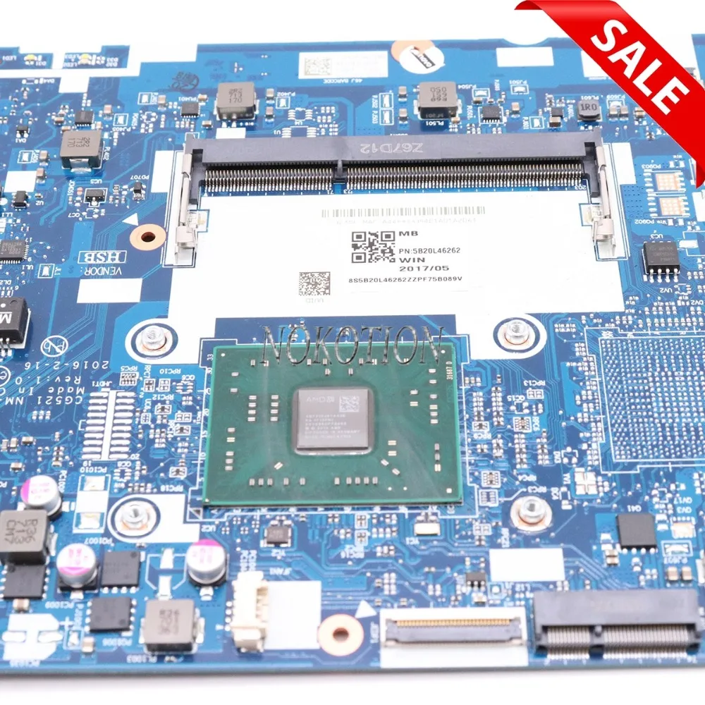 NOKOTION CG521 NM-A841 5B20L46262 основная плата для lenovo 110-15ACL материнская ноутбука A6-7310 ЦП