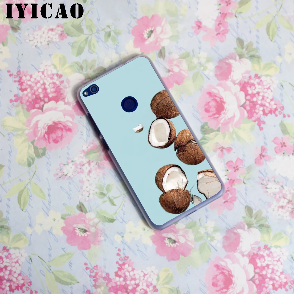 IYICAO чехол фруктовый кокосовый Твердый для Huawei Honor 6A 6C 7A 7C 7X 8 8X 9 10 20 9X Lite Pro Play Note View