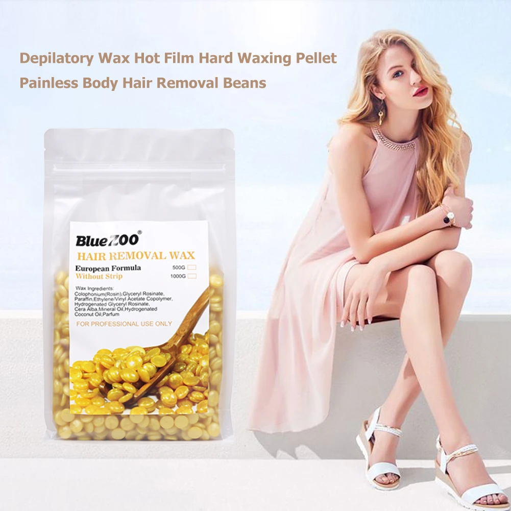 

Pro Women's Depilatory Hot Film Hard Wax Pellet Waxing Bikini No Strip Body Face Hair Removal Beans Tools