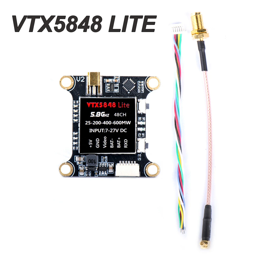 Переключаемый модуль видеопередатчика VTX5848 LITE 48 каналов 5 8 ГГц 25/200/400/600 мВт VTX с OSD