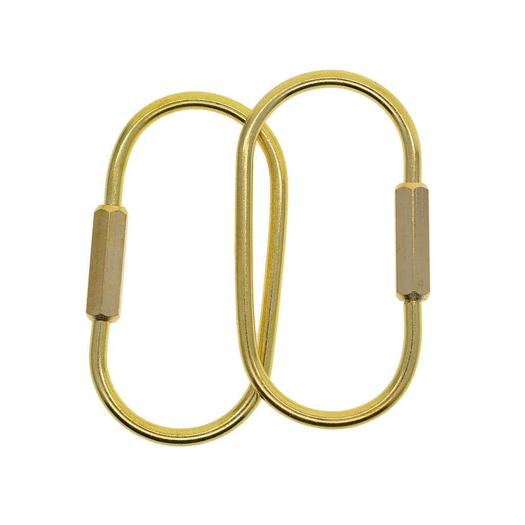 2 шт. Прочный латунный винтовой замок брелок кольцо висячие кольца Овальная форма