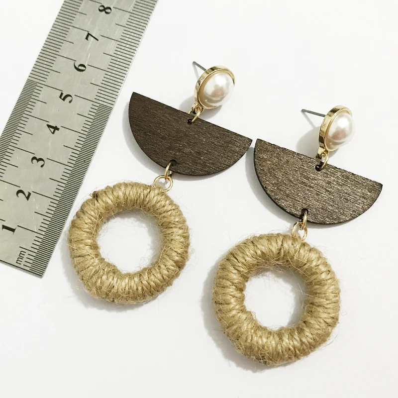 Женские Висячие серьги Gothletic Thread геометрические висячие с подвеской из дерева