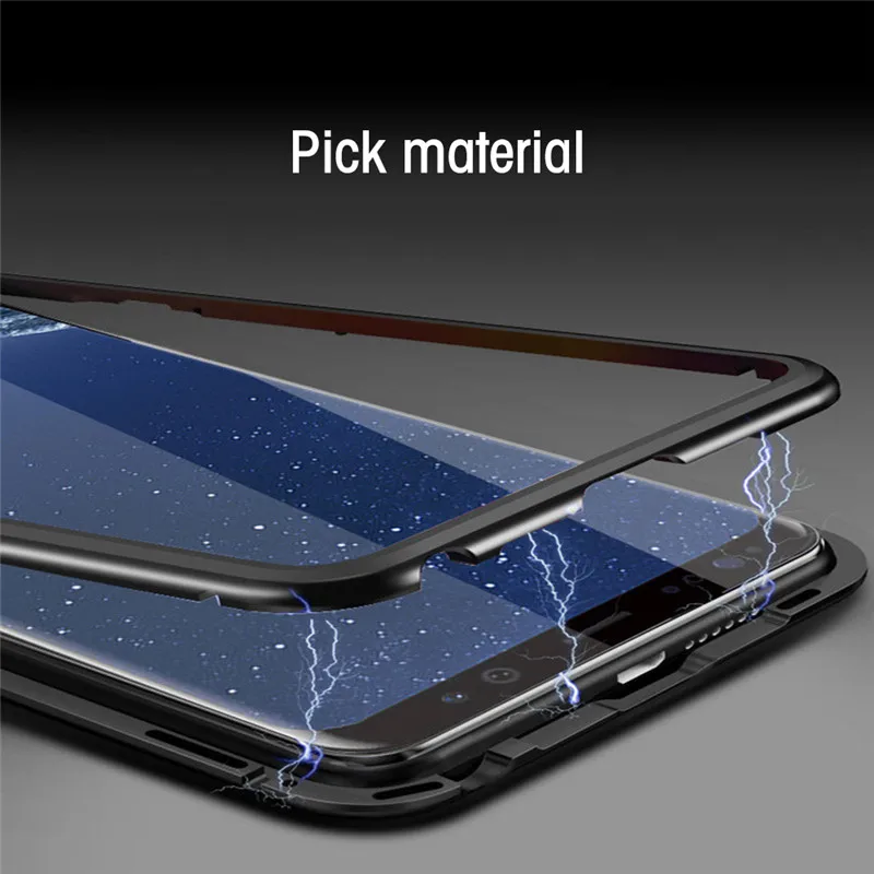 360 Роскошный Металлический Магнитный чехол для samsung Galaxy S9 S8 S10 плюс S10E Note 8 9 M20 M10 A30 A50 S7 край J4 J6 A7 A8 A9 плюс