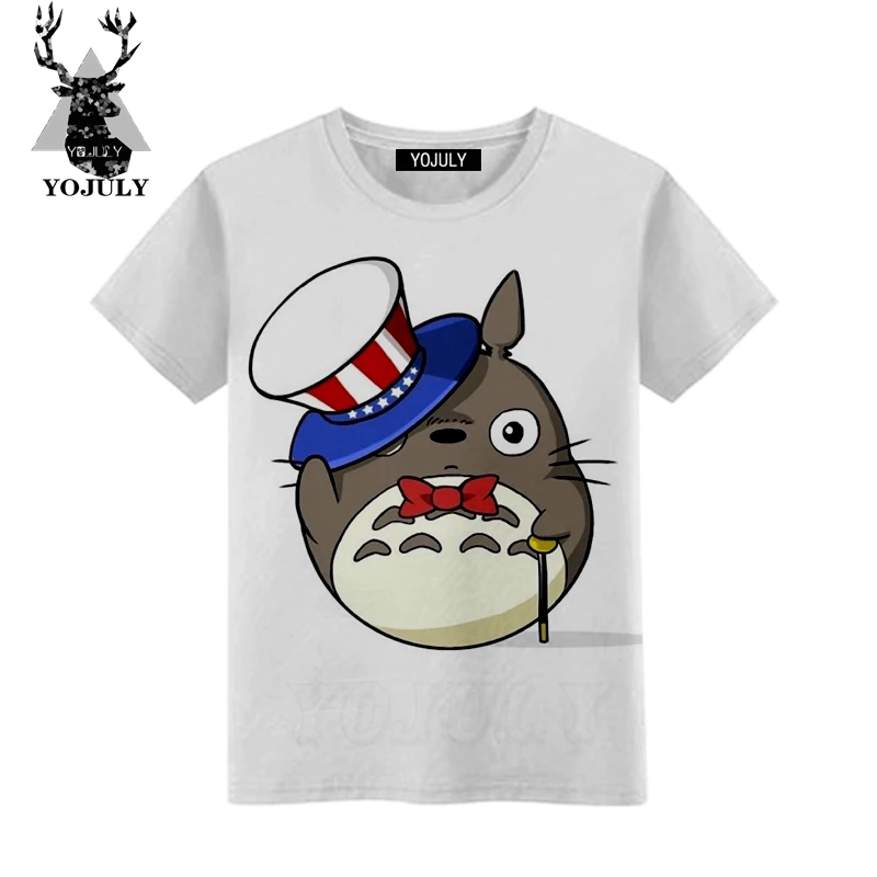 YOJULY 2019 Kawaii Totoro Детская футболка с 3D принтом Новые Топы для мальчиков и девочек