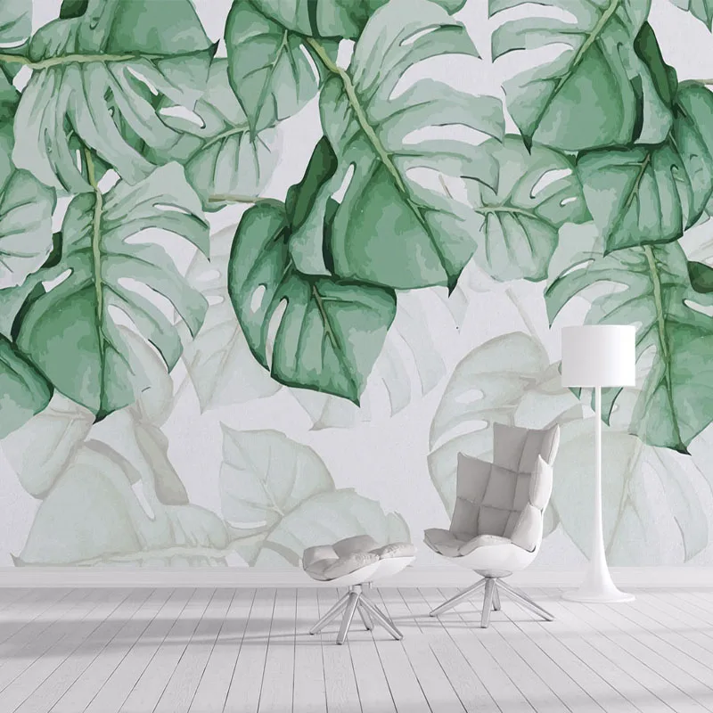 

Custom Photo Mural Modern Tropical Plant Wall Painting Living Room Bedroom Backdrop Home Decor Mural Wallpaper For Walls 3 D