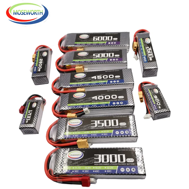 Нано RC LiPo Батарея 3S 11 1 V 1800 2600 3000 3500 4000 4500 5000 мА/ч 30C 40C 60C для вертолет Мультикоптер