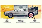 Назад в будущее 1 2 3 автомобиль Классическая фототкань настенный плакат 12x18 дюймов принты