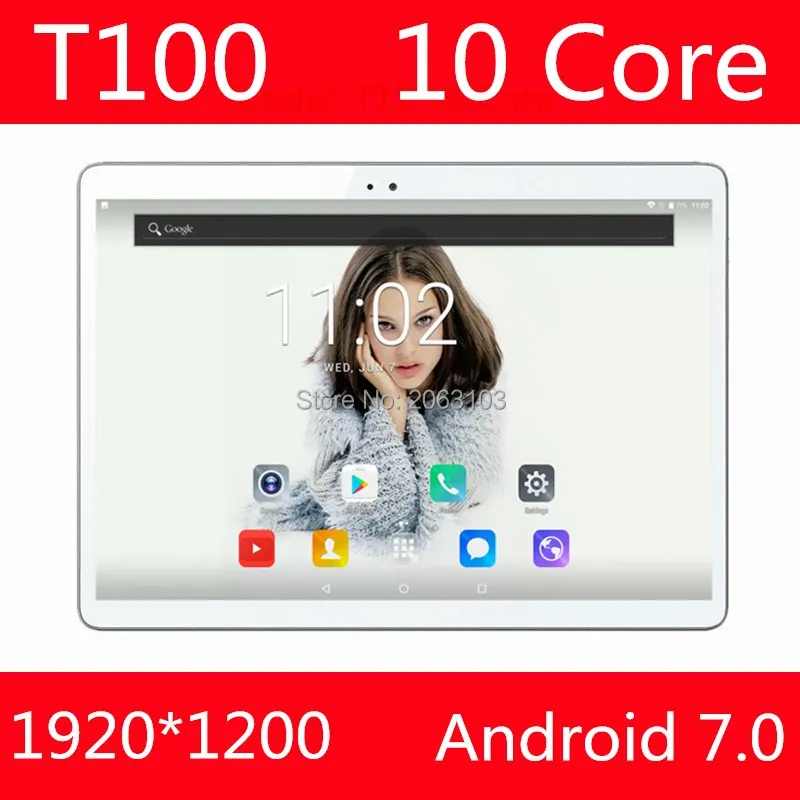 Планшет 10 дюймов Deca Core планшет android 7 0 4G LTE 4 Гб RAM 64 ROM 1920x1200 IPS две sim карты камеры Wifi 1