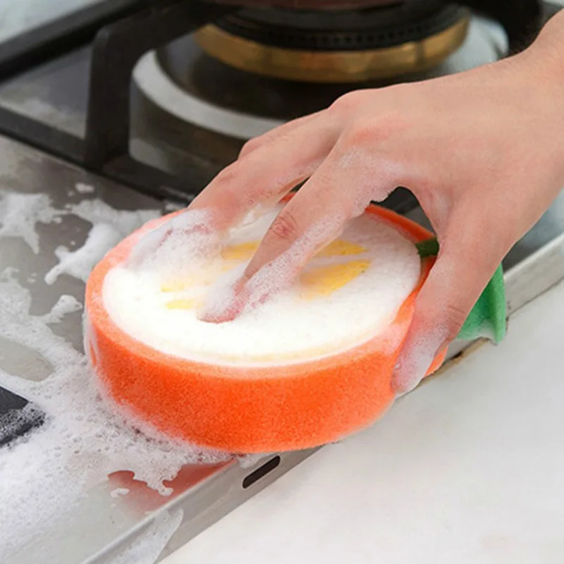 2 шт. Милая толстая губка для чистки посуды миска антипригарное масло кухонные