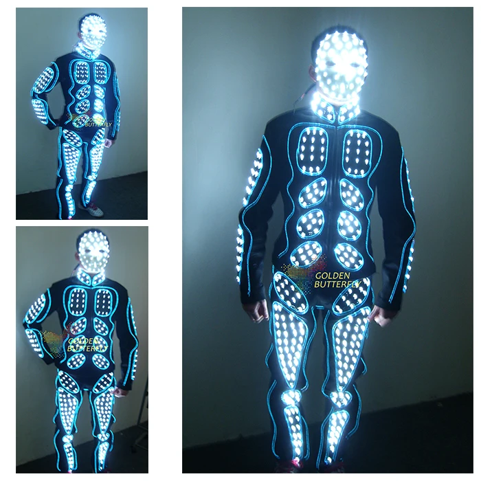 Светодиодная одежда светящиеся костюмы 2017 горячая мода мужские светодиодные