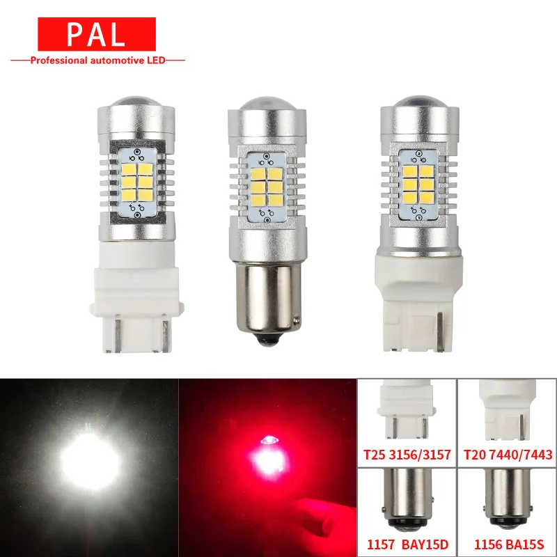 PAL 2 шт. 1156 P21w Ba15s Led 1157 автомобильная лампа BA15D P21W T20 7440 W21W W21/5W 7443 3156 3157 стоп сигнал