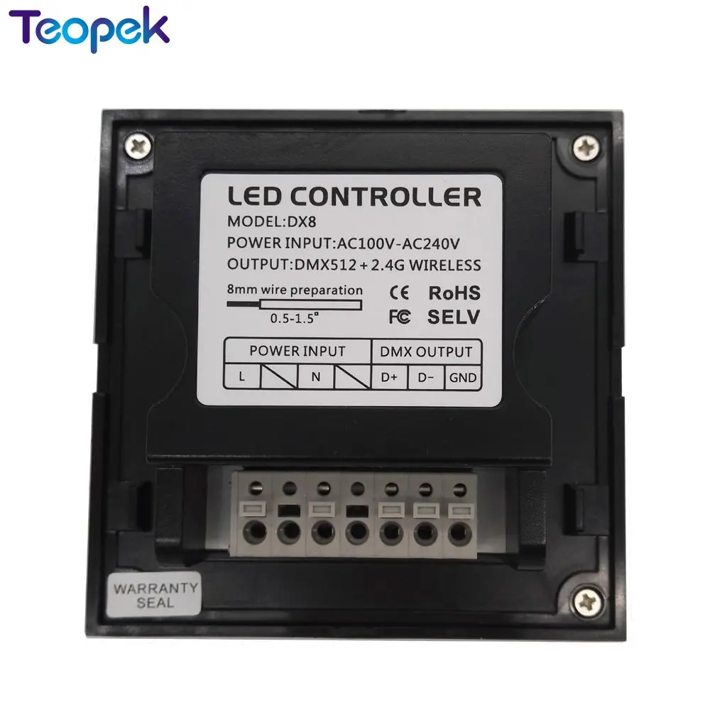 LTECH DX8 светодиодный контроллер сенсорной панели rgbw AC110V 240V 4 зоны RF 2 4G + DMX512 Мастер