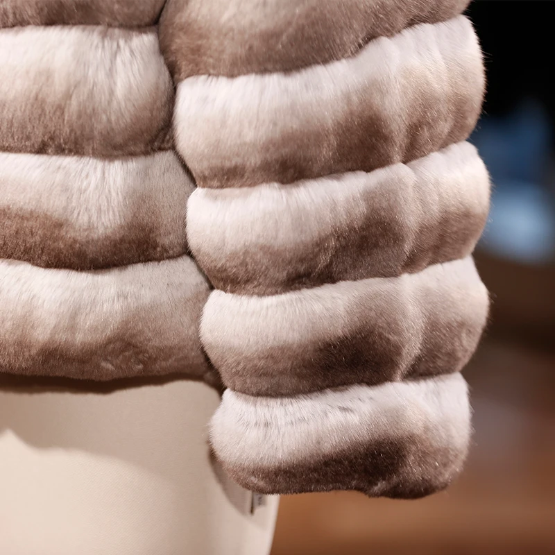 Настоящее меховое пальто для женщин роскошный мех шиншиллы высококлассная