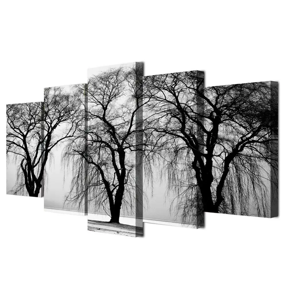 

Drop shipping 5 Panel Wall Art Pictures Canvas Painting abstract canvas poster painting decoration for living room LW077