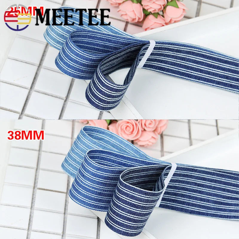 Meetee 5 метров в полоску джинсовая лента подарочная упаковка ковбойские джинсовые
