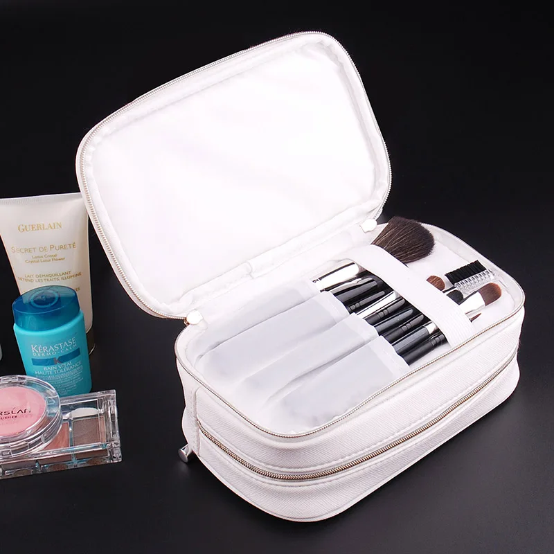 BagINBAG модная двухслойная косметичка из искусственной кожи органайзер с белой