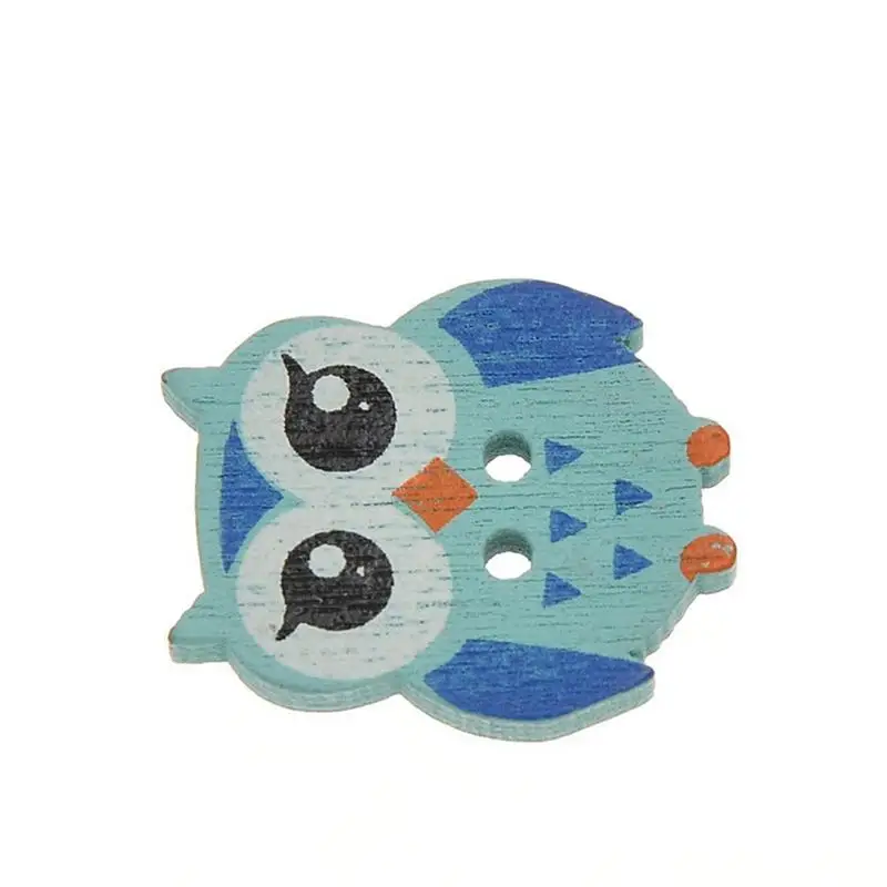 Пуговицы деревянные с двумя отверстиями в форме совы 100 шт. | Дом и сад