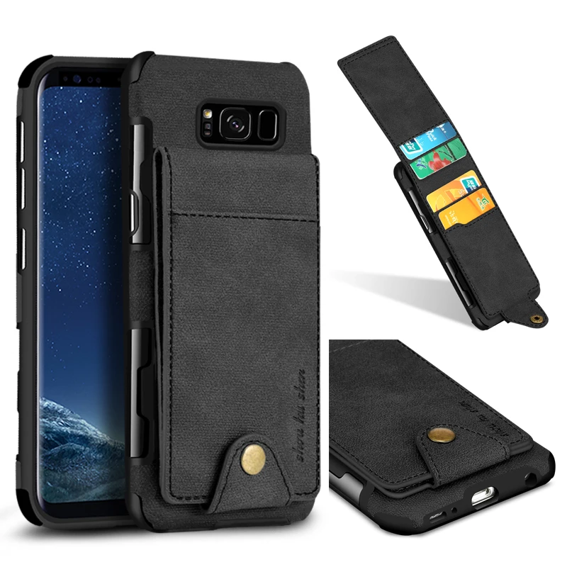HengLiTai Джинсовый чехол кошелек с узором для Samsung Galaxy S8 несколькими отделениями
