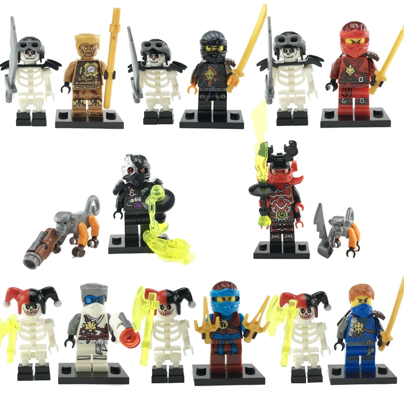 24 шт. экшн-Фигурки игрушки Ninjagoes герои фигурки Kai, jay, Cole Zane Ллойд с оружием Ninjagoes фигурка строительные блоки игрушки