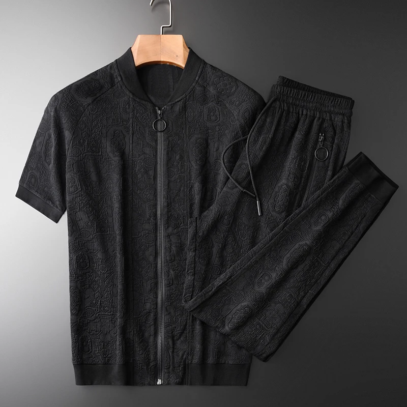 Minglu протектор со стоячим воротником мужские комплекты (футболка + брюки)