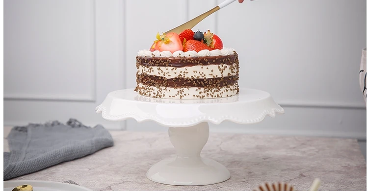 Новое поступление 2019 керамическая подставка для торта белая леденец печенье