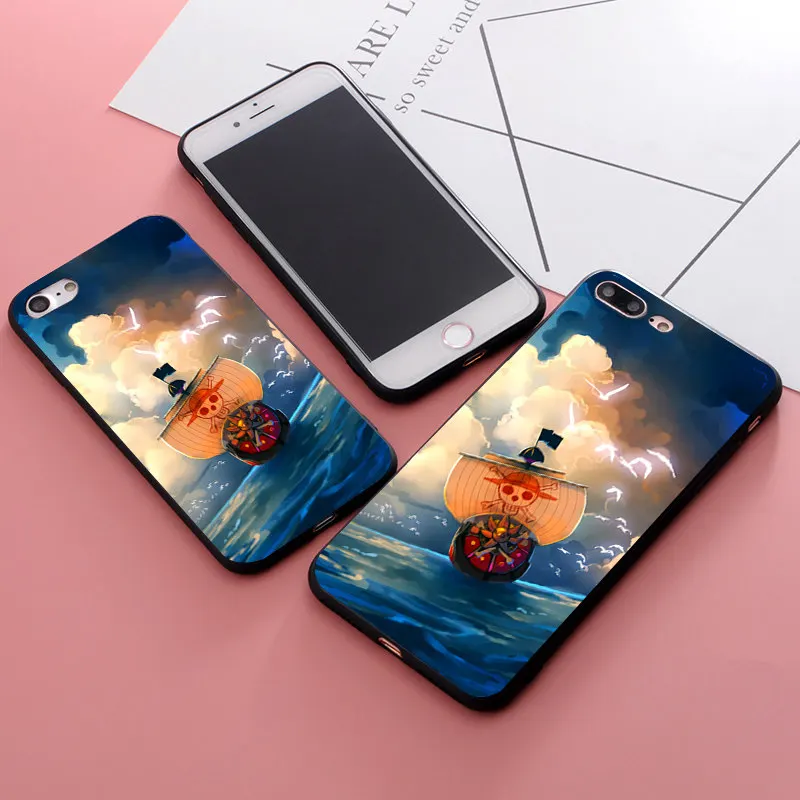 Anime One Piece Case for iPhone 8 Attack on Titan Soft Silicone Phone Cover X 6 6S 5 5S XR XS Max SE 7 Plus Fundas | Мобильные