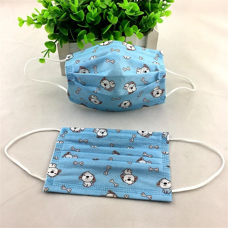 10 шт Мультяшные милые нетканые маски Детские противопыльные ветрозащитные