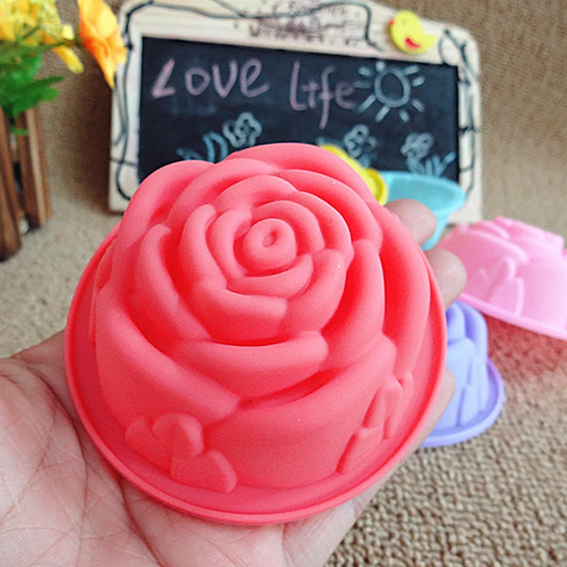 5 шт. разноцветные силиконовые чехлы для кексов Формы чашки в форме розы