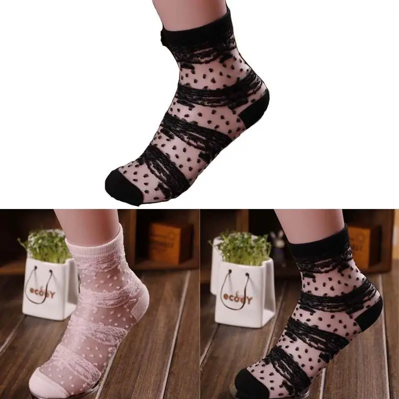 Корейские женские носки кружевные с принтом сексуальные короткие принцессы для