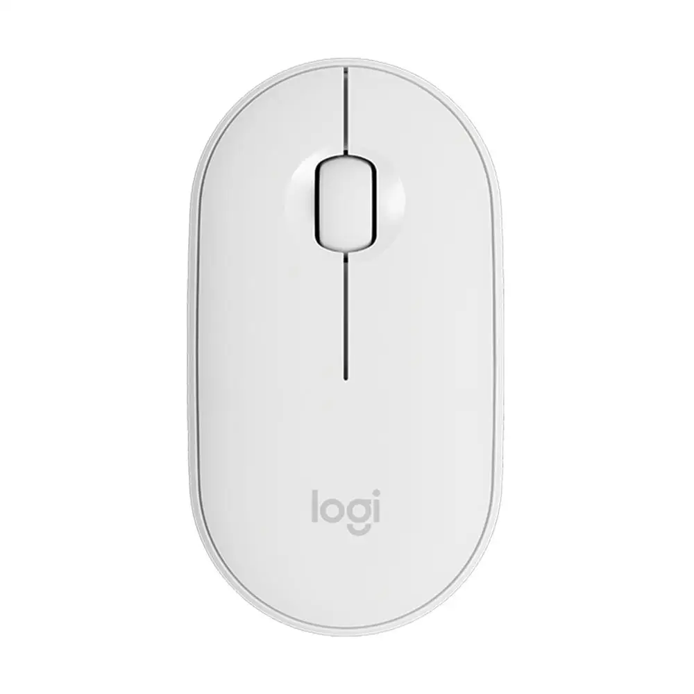 White Оригинальная Беспроводная мини-мышь с Bluetooth от компании logitech Pebble, тонкая, 1000 dpi, 100g, высокоточная, оптическая, отслеживающая, Unifying, цветная мышь - Цвет: White