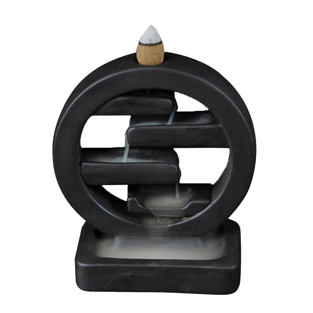 Round Gift Handicraft Living Room Censer Ceramic Burner Cones Backflow Office Incense Holder 4 Layer Home Decoration Plate | Дом и сад