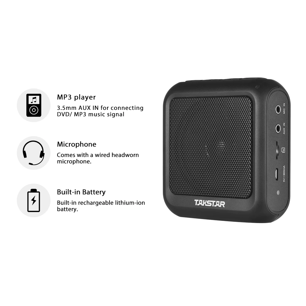 TAKSTAR E270 Портативный усилитель голоса Amp BT Динамик 12 Вт встроенный Перезаряжаемые