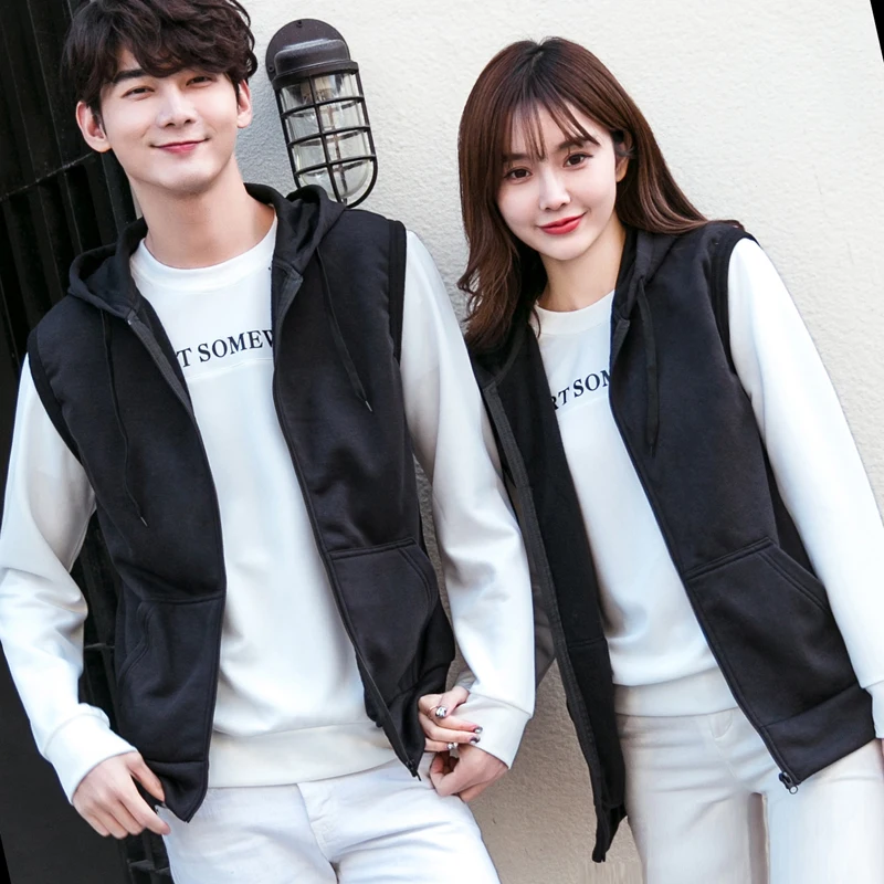 2018 New Arrival Vests Men Women Fashion Casual Solid Hooded Jacket Winter Autumn Waistcoats Mens Sleeveless Jackets Couple Vest | Мужская